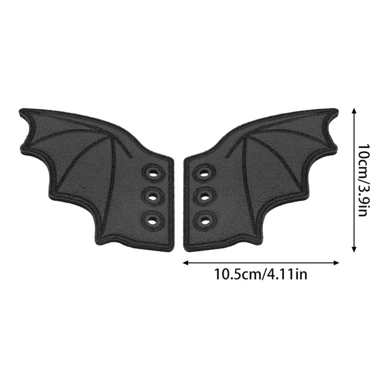 Clipes de Sapato de Asa de Morcego de Halloween Preto Decorações de Cadarço de Bota DIY Acessórios para Calçados 10,5 x 10 cm - Estilo 01