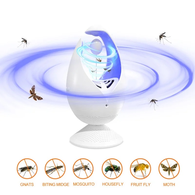 Lámpara mata mosquitos USB DC-9026 tipo succión, trampa de insectos con luz para exteriores con almohadilla adhesiva - Blanco