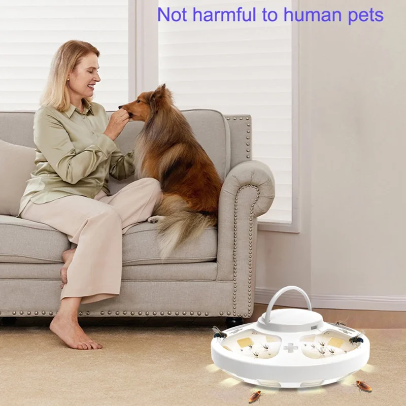 DC-9109 Insect Trap Multifunctional Indoor Mosquito Killer Light Flea Cockroach Catcher with UV Light Fan Suction - White