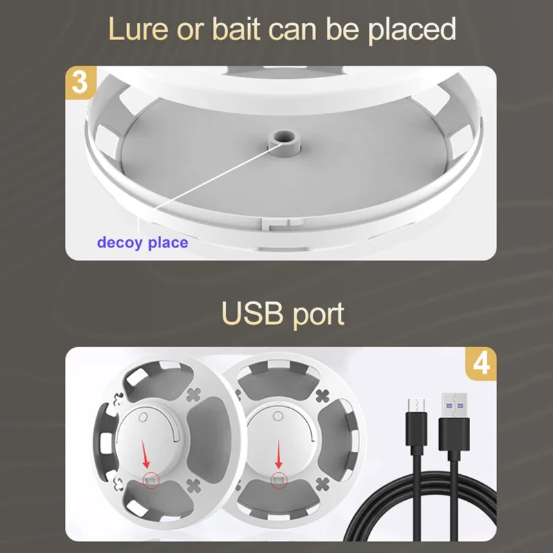 DC-9109 Insect Trap Multifunctional Indoor Mosquito Killer Light Flea Cockroach Catcher with UV Light Fan Suction - White