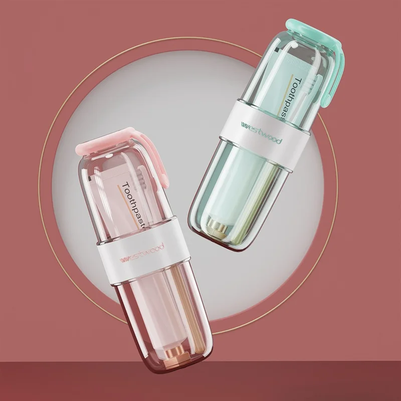 WESTWOOD Portable Travel Toothbrush Cup Toiletry Organizer Toothpaste Storage Box - Sapphire