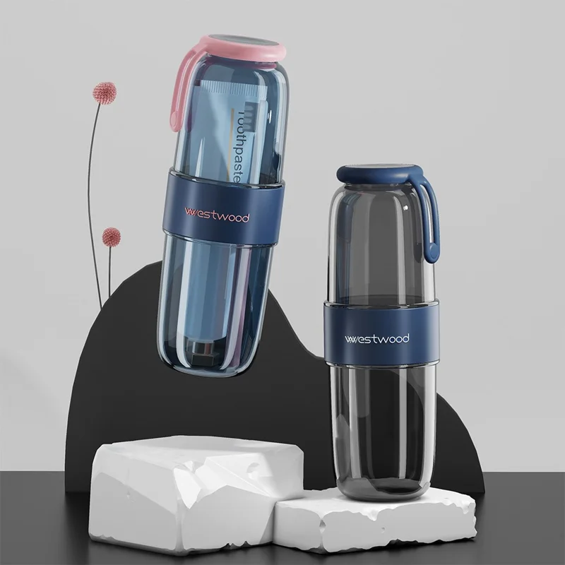 WESTWOOD Portable Travel Toothbrush Cup Toiletry Organizer Toothpaste Storage Box - Sapphire