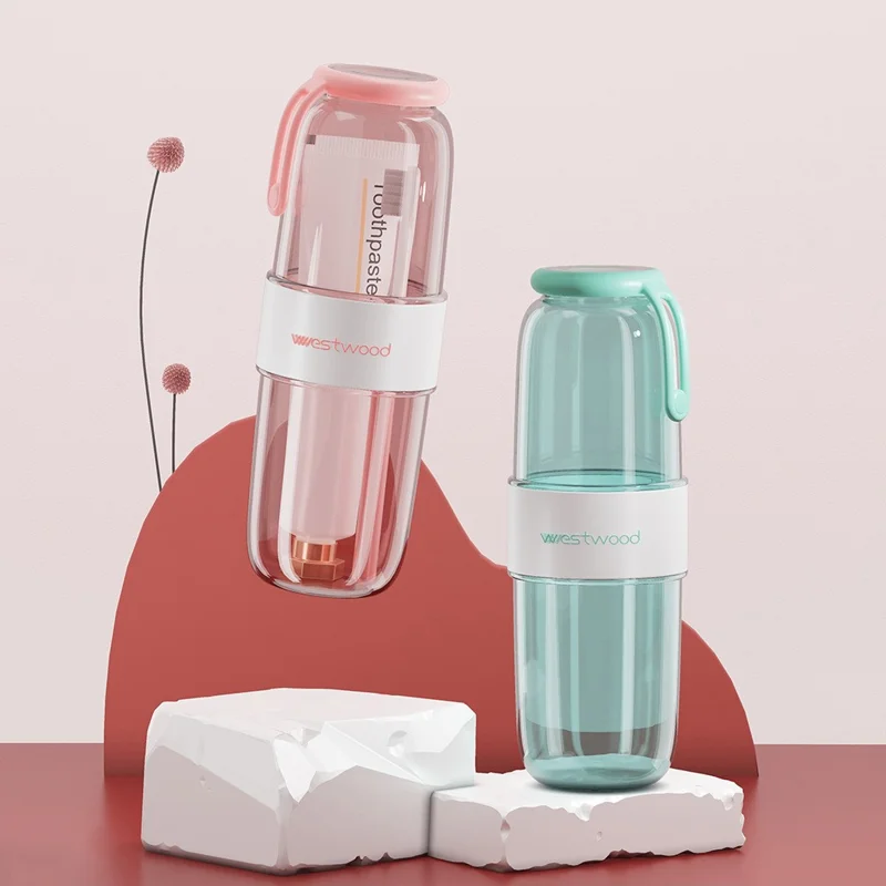 WESTWOOD Portable Travel Toothbrush Cup Toiletry Organizer Toothpaste Storage Box - Sapphire