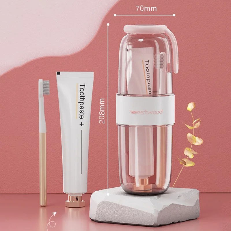 WESTWOOD Portable Travel Toothbrush Cup Toiletry Organizer Toothpaste Storage Box - Sapphire