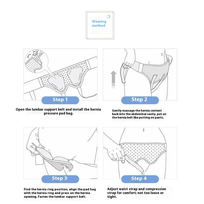 Size L For Men Inguinal Hernia Support Belt with PU Foam Pad Groin Truss Brace Post Surgery Hernia Pain Relief