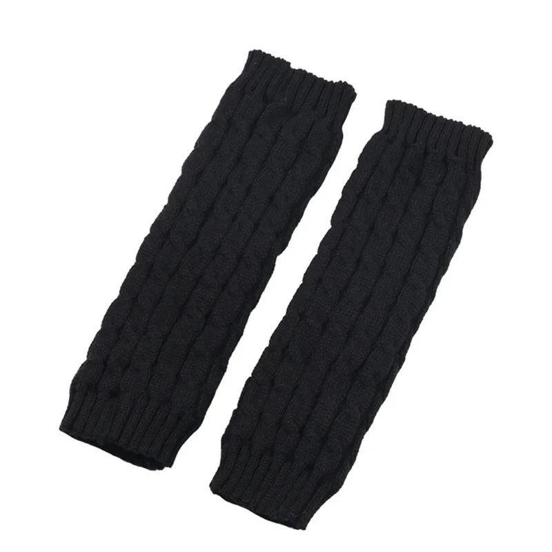 Chaufferettes électriques pour les jambes USB pour l'automne et l'hiver, double couche en tricot, manchons thermiques électriques pour les jambes - Noir