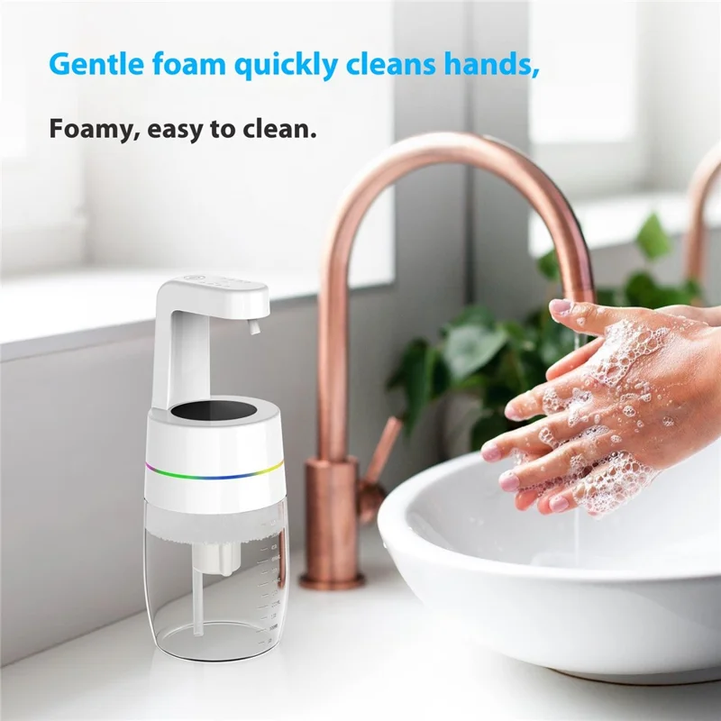 550ml Automatic Soap Dispenser Infrared Sensor Foam Dispenser with Lighting Effect for Home / Office - Liquid Version