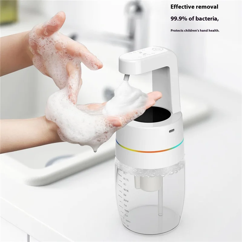 550ml Automatic Soap Dispenser Infrared Sensor Foam Dispenser with Lighting Effect for Home / Office - Liquid Version