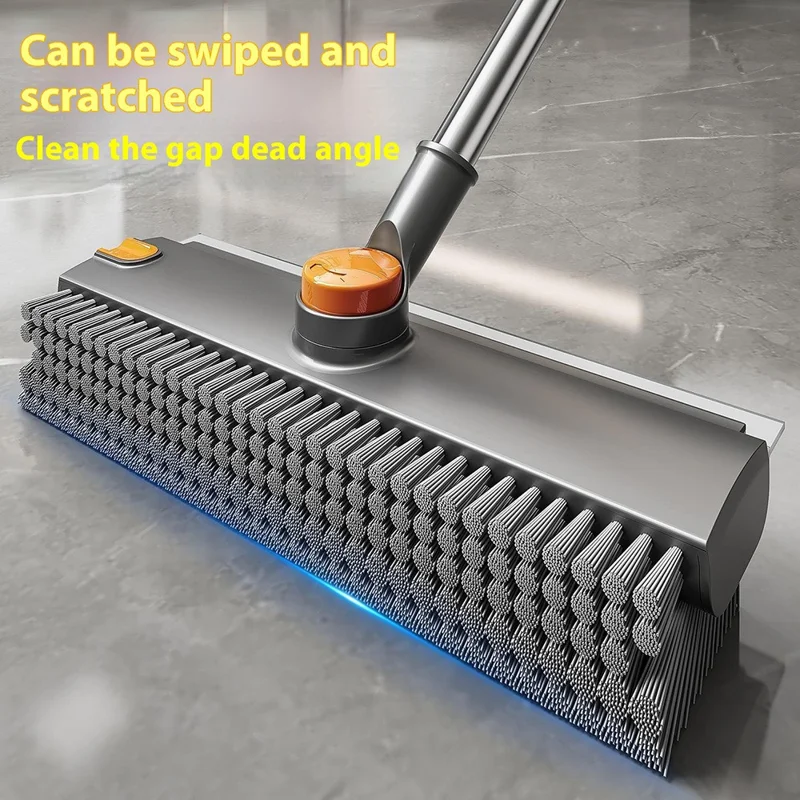 Dubbelzijdige V-vormige vloerborstel voor badkamer met uitgebreide verdikte handgreep