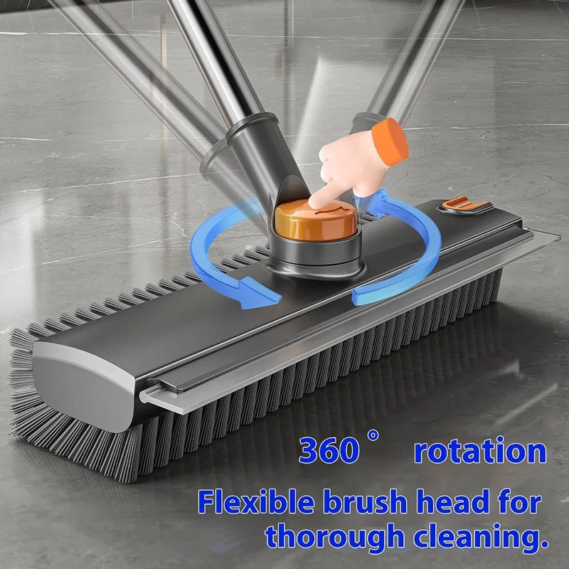 Dubbelzijdige V-vormige vloerborstel voor badkamer met uitgebreide verdikte handgreep