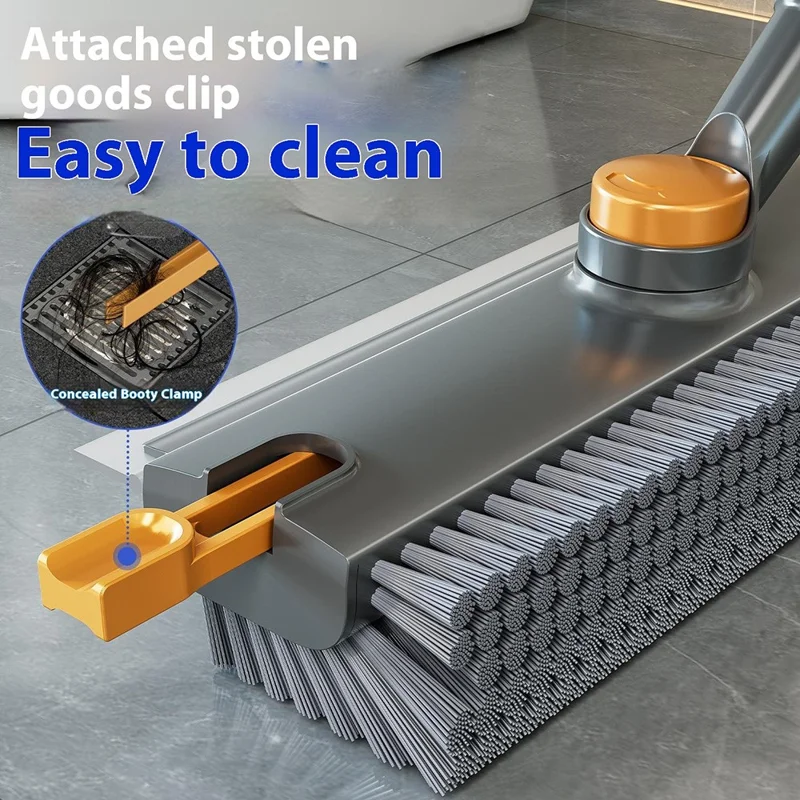 Dubbelzijdige V-vormige vloerborstel voor badkamer met uitgebreide verdikte handgreep