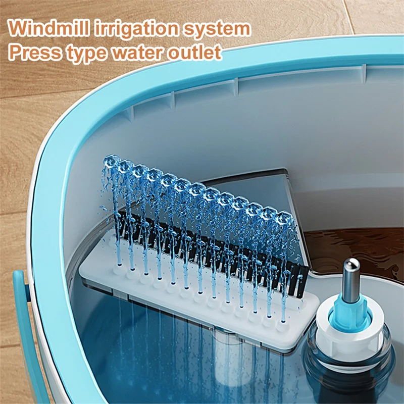 Hands-Free Spin Mop and Bucket Set Floor Mop Kit with Separate Dirty Water System