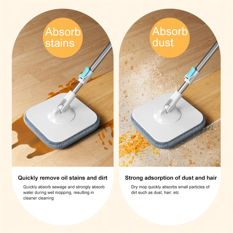 Hands-Free Spin Mop and Bucket Set Floor Mop Kit with Separate Dirty Water System
