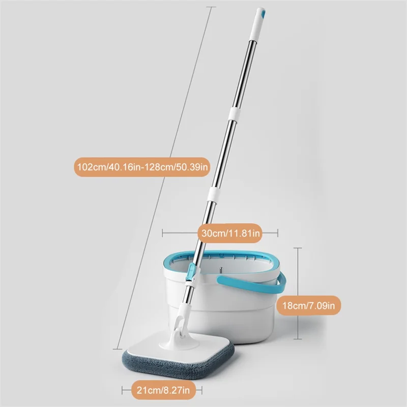 Hands-Free Spin Mop and Bucket Set Floor Mop Kit with Separate Dirty Water System