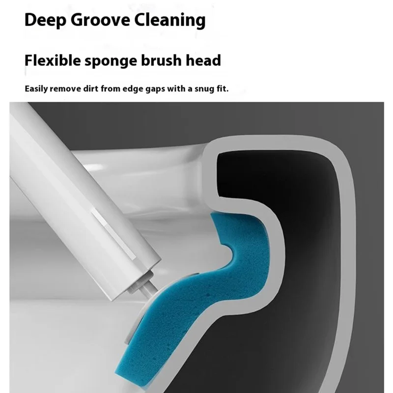 Toilet Brush Bathroom Cleaning Supply with Holder and 8 Disposable Brush Heads