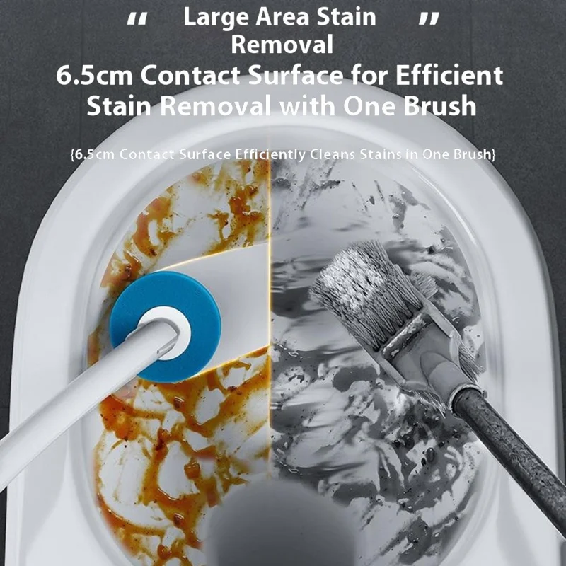 Toilet Brush Bathroom Cleaning Supply with Holder and 8 Disposable Brush Heads