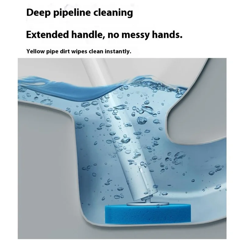 Toilet Brush Bathroom Cleaning Supply with Holder and 8 Disposable Brush Heads