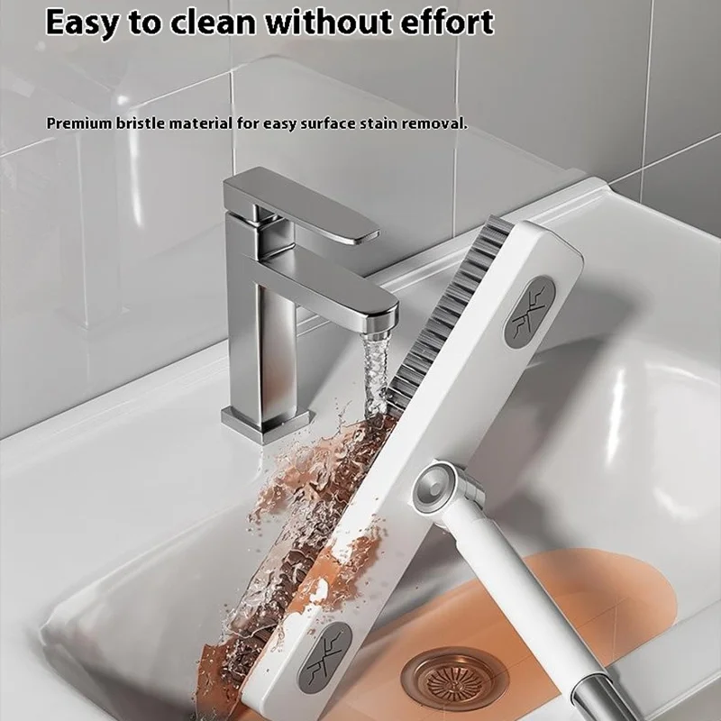 Household Long Handle Floor Scrub Brush  V-Shaped Triangular Head Brush for Bathroom