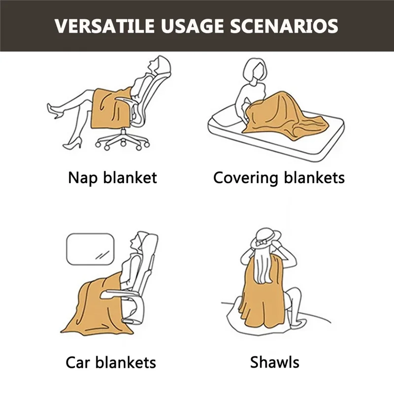 100x120cm Milk Velvet Throw Blanket Soft Warm Cozy Nap Blanket for Couch Sofa Bed - Yellow