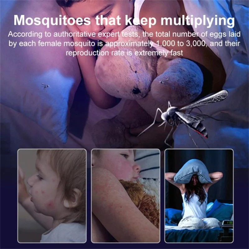 WD-01 Mini Lámpara Mata Mosquitos con Luz Nocturna, USB Recargable, Matamoscas Eléctrico para Interiores y Exteriores - Azul Oscuro