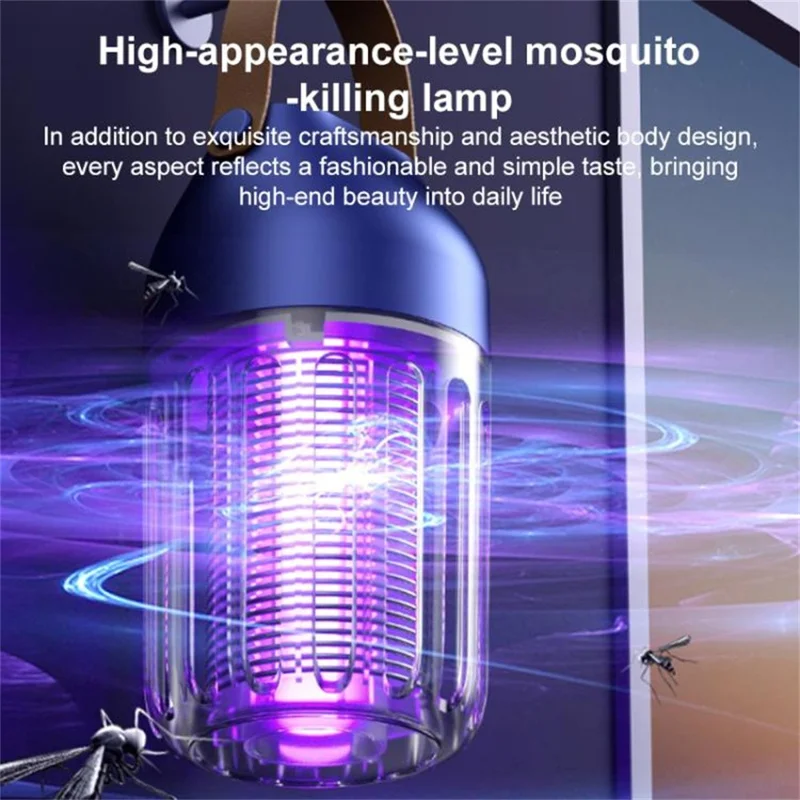 WD-01 Mini Mosquito Killer Lamp with Night Light USB Rechargeable Electric Insect Zapper for Indoor Outdoor - White