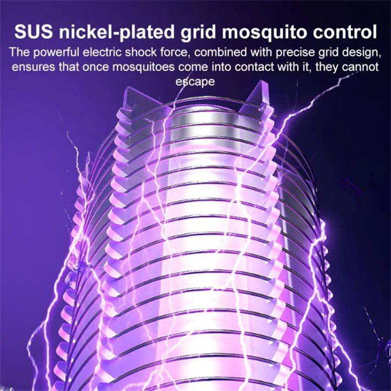 WD-01 Mini Mosquito Killer Lamp with Night Light USB Rechargeable Electric Insect Zapper for Indoor Outdoor - White