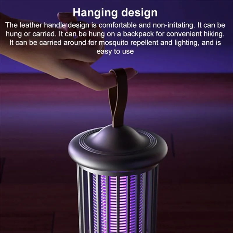 Lámpara Mata Mosquitos Eléctrica Doméstica WD-02 con Luz Nocturna, Trampa de Luz UV, Matamoscas para Camping - Gris