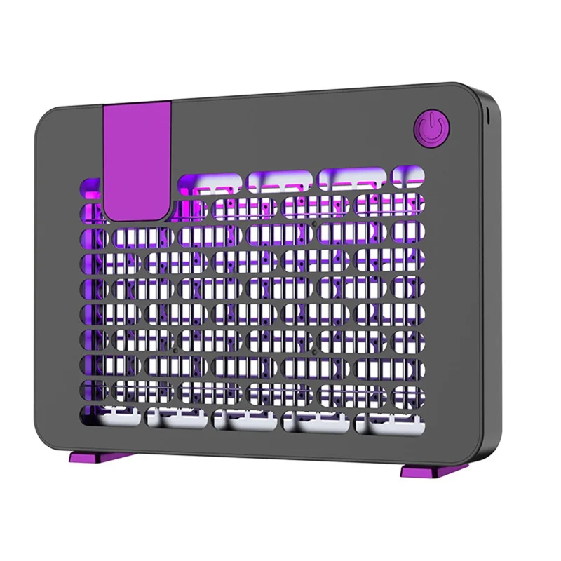 W1 Lâmpada Elétrica Mata-Mosquitos Montada na Parede para Casa, Acampamento ao Ar Livre, Luz UV Armadilha de Insetos - Roxo+Cinza