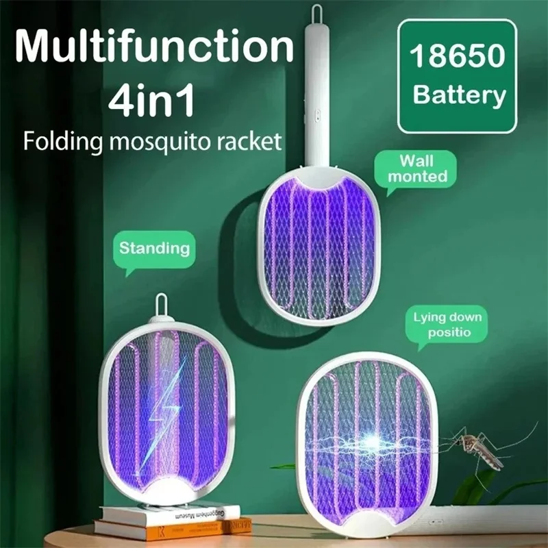 928 2 en 1 Matamoscas Eléctrico Plegable Trampa de Insectos Automática Recargable por USB Matamosquitos