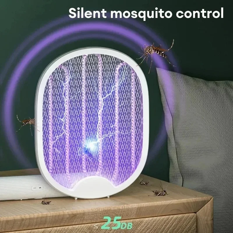 928 2 en 1 Matamoscas Eléctrico Plegable Trampa de Insectos Automática Recargable por USB Matamosquitos