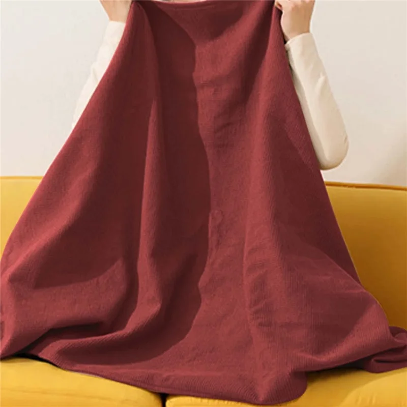 150 x 80 cm USB-beheizter Reißverschluss-Poncho für eine Person, Heizschal für Zuhause, Büro, Nickerchen, elektrische Wärmedecke - Rot