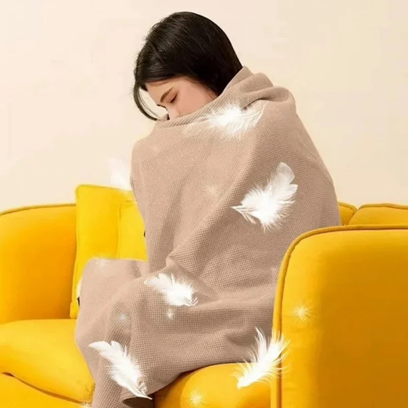 150 x 80cm USB Heated Zipper Poncho for Single Person Heating Shawl Home Office Nap Electirc Warming Blanket - Coffee