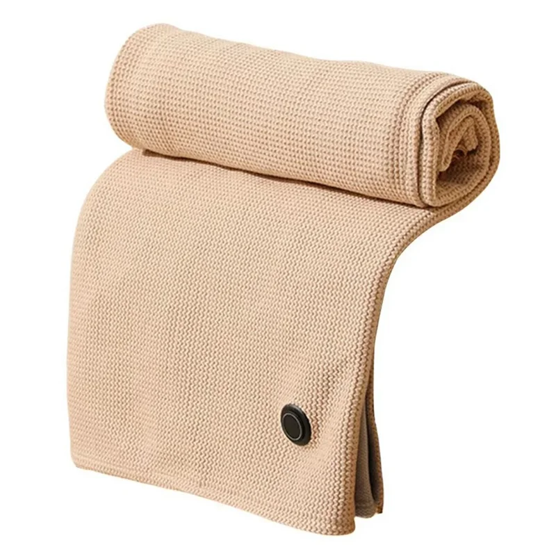 150 x 80cm USB Heated Zipper Poncho for Single Person Heating Shawl Home Office Nap Electirc Warming Blanket - Apricot
