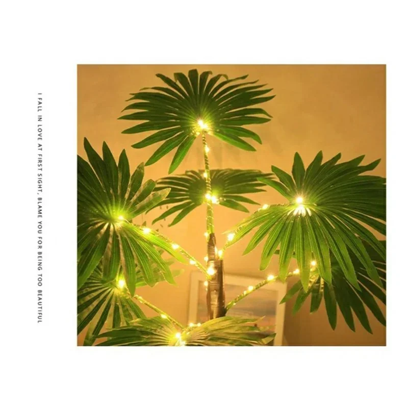 60cm Glowing Tropical Palm Tree Warm White 35-LED Ambient Lamp Holiday Party Desktop Decor