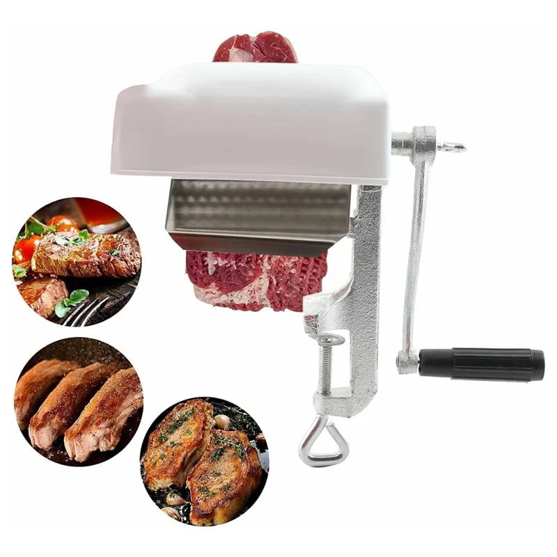 Heavy Duty Manual Meat Tenderizer Steak Flattener Clamp On Poultry Tenderizer Machine (BPA Free, No FDA)