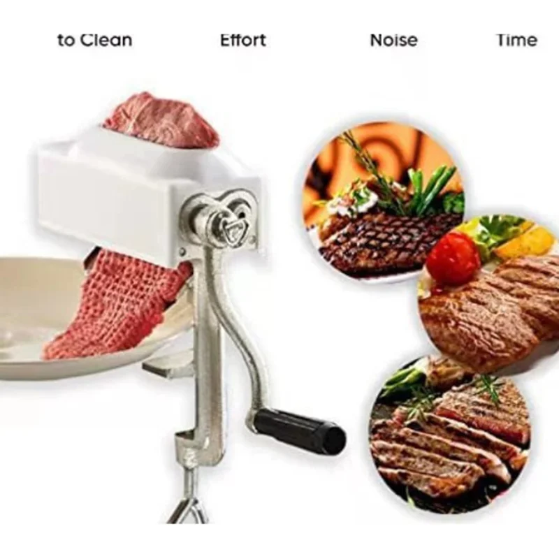 Heavy Duty Manual Meat Tenderizer Steak Flattener Clamp On Poultry Tenderizer Machine (BPA Free, No FDA)