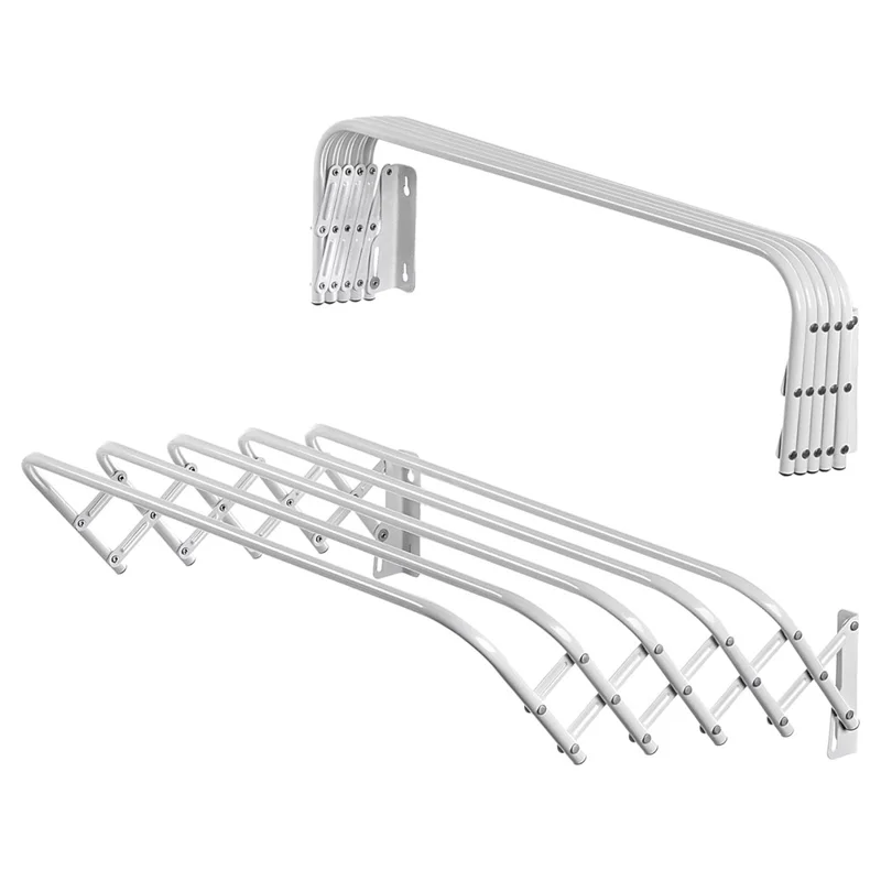 80cm Retractable Wall Mounted Clothes Drying Rack for Balcony Laundry Room Space Saving Folding Towel Hanger