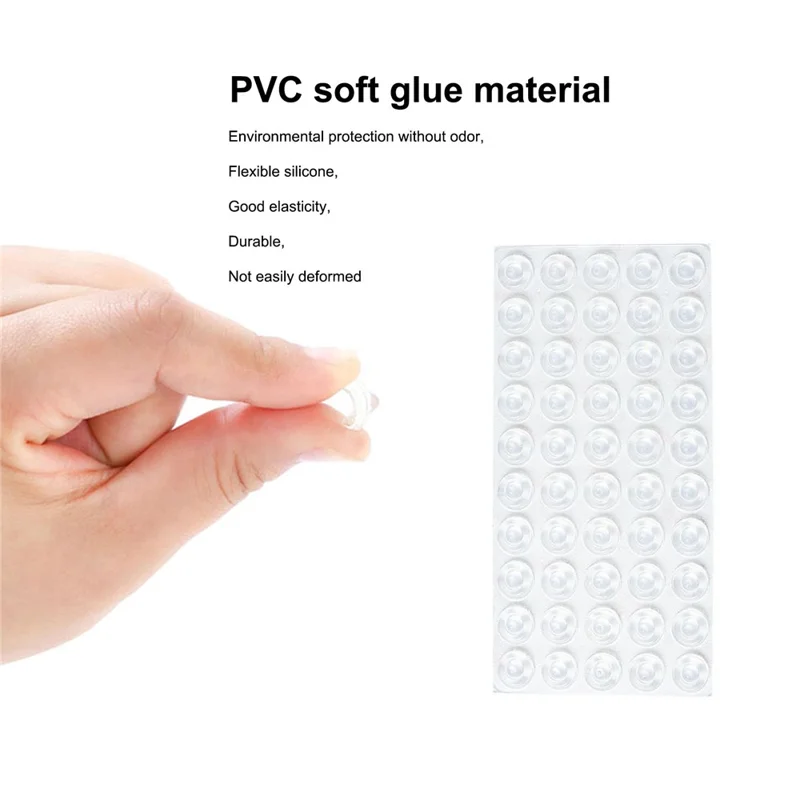50Pcs 13*5.5mm Self Adhesive Silicone Furniture Anti-collision Round Pads Cabinet Door Bumpers Furniture Protective Damper Dots