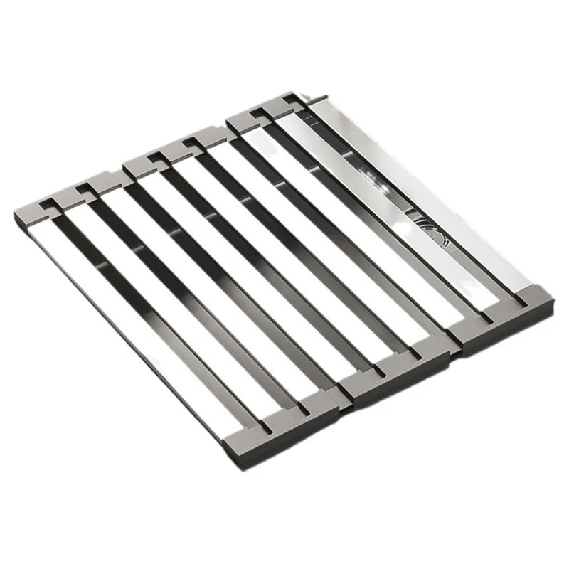 Foldable Extendable Over Sink Dish Drying Rack 304 Stainless Steel Kitchen Organizer Storage Shelf 35 x 32.5cm