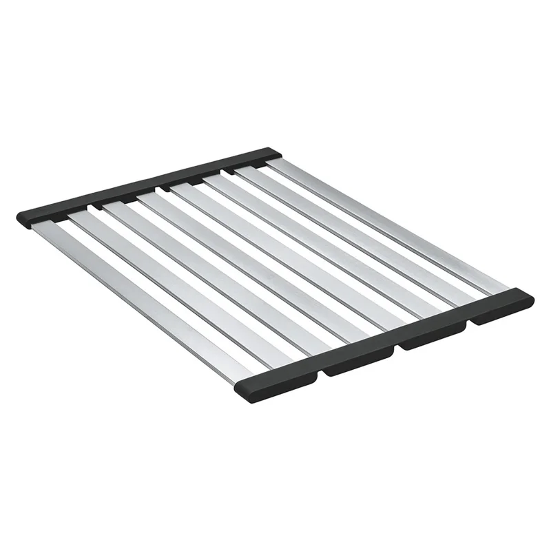 Foldable Extendable Over Sink Dish Drying Rack 304 Stainless Steel Kitchen Organizer Storage Shelf 60 x 32.5cm