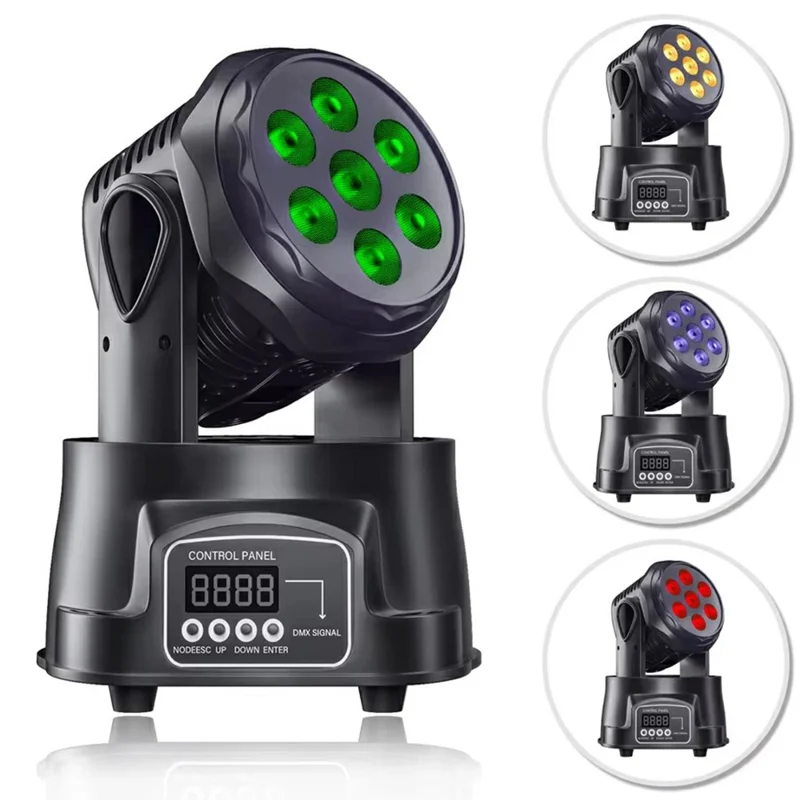 7 LEDs 10W RGBW 540 Degree Moving Head Stage Light for DJ Party KTV Bar Disco Rotating Spotlight
