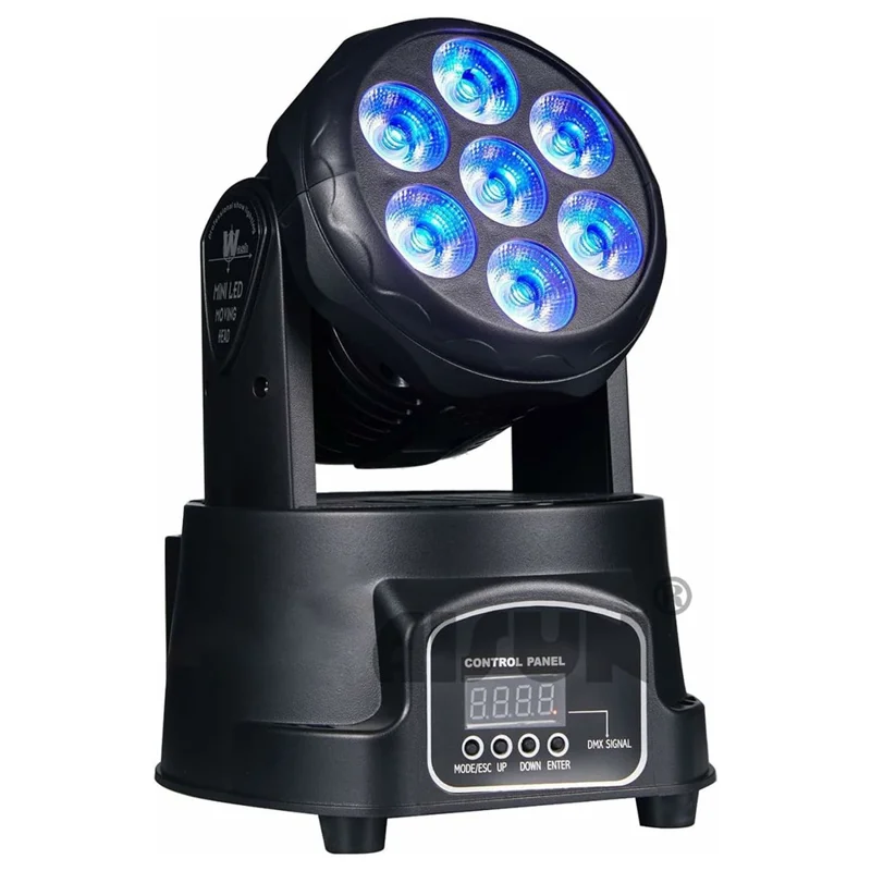 7 LEDs 10W RGBW 540 Degree Moving Head Stage Light for DJ Party KTV Bar Disco Rotating Spotlight