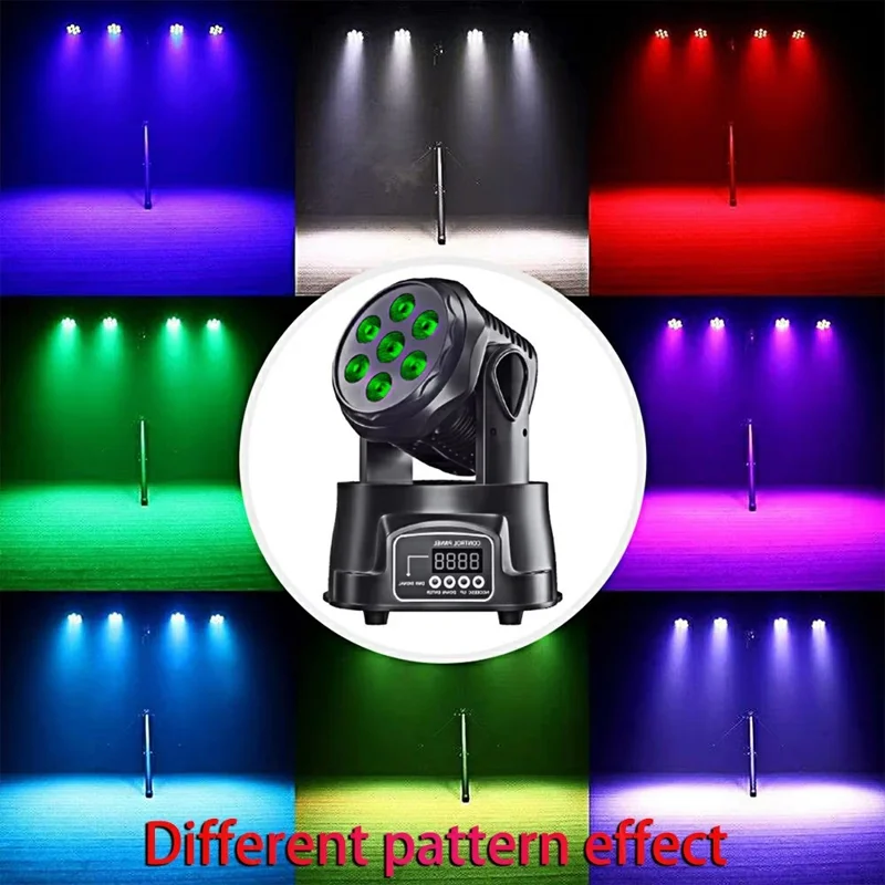 7 LEDs 10W RGBW 540 Degree Moving Head Stage Light for DJ Party KTV Bar Disco Rotating Spotlight