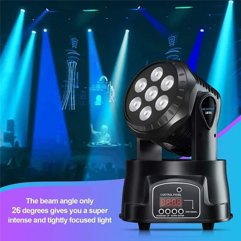 7 LEDs 10W RGBW 540 Degree Moving Head Stage Light for DJ Party KTV Bar Disco Rotating Spotlight
