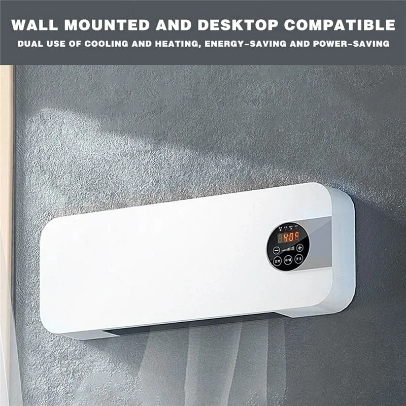 Calentador eléctrico de pared de 220V con control remoto Calefacción / Refrigeración Uso dual Aire acondicionado mini, Enchufe UE