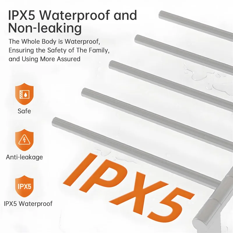 G63 Rotatable Electric Towel Rack for Bathroom Kitchen Smart Temperature Control Heating Drying Storage Rack (EU Plug) - Black