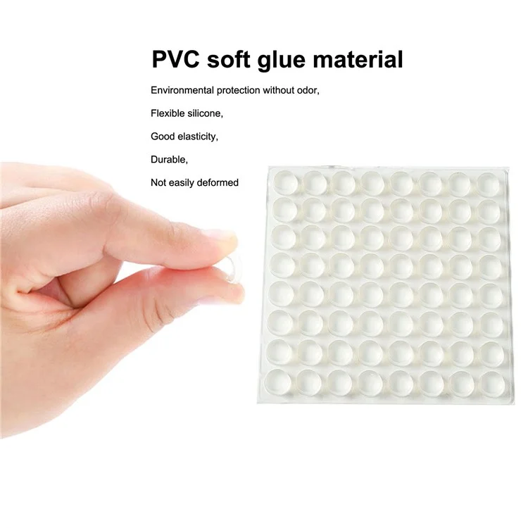 64 pezzi 12 * 4mm Cuscinetti antiadesivi in silicone trasparente per mobili Paraurti antiurto Punti ammortizzatori per porte degli armadi