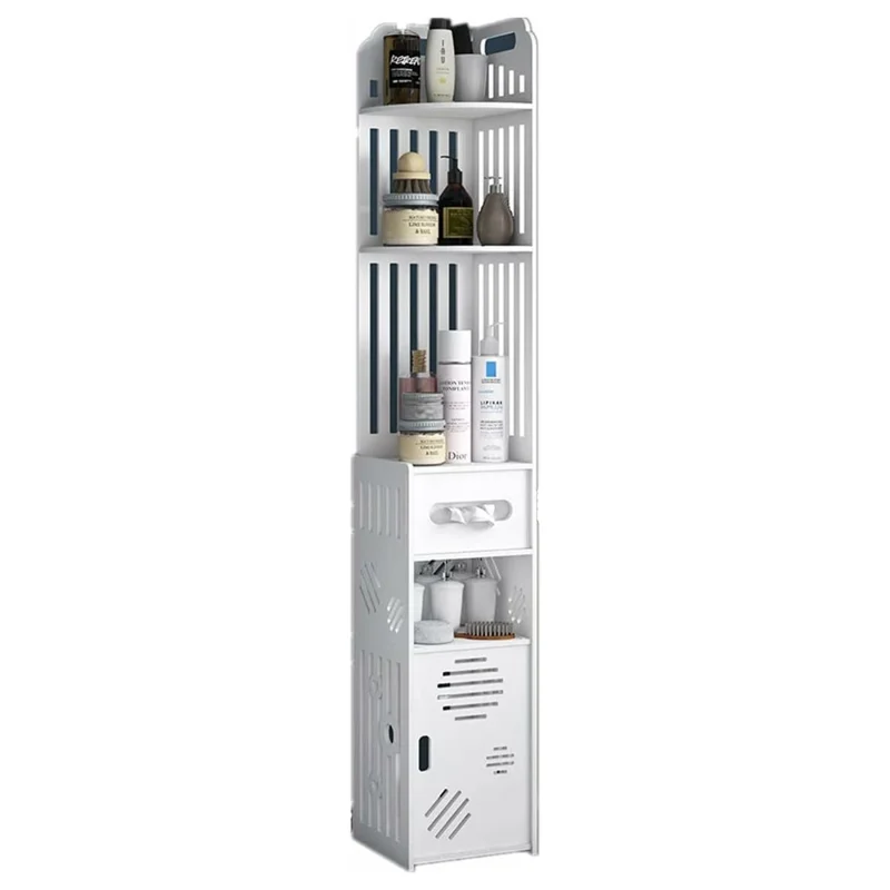 ZW0063-CXJ Bathroom Corner Storage Cabinet Floor Standing Shelf Multi-Layer Organizer