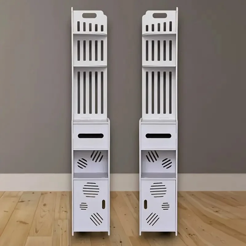 ZW0063-CXJ Bathroom Corner Storage Cabinet Floor Standing Shelf Multi-Layer Organizer