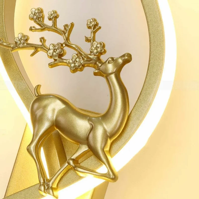 80cm Linear Wall Light Bedroom Living Room Sofa Background Sconce Decorative Lamp - Golden / Left